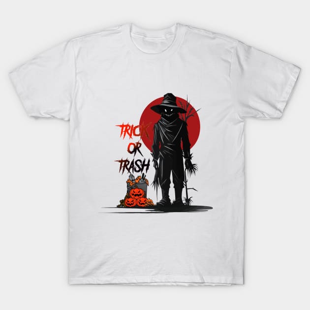 trick or trash scarecrow T-Shirt by HocheolRyu